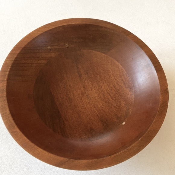 Vintage potpourri wooden round pedestal bowl - Picture 3 of 4